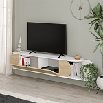 ТВ-тумба подвесная белая с полкой и откидной дверцей цвета древесины TONE TV STAND WHITE варинант исполнения - 3 | Loft Concept в Нижнем Новгороде