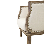 Кресло низкое с мягкой обивкой из льна на 4-х деревянных ножках Emile Armchair beige варинант исполнения - 4 | Loft Concept в Нижнем Новгороде