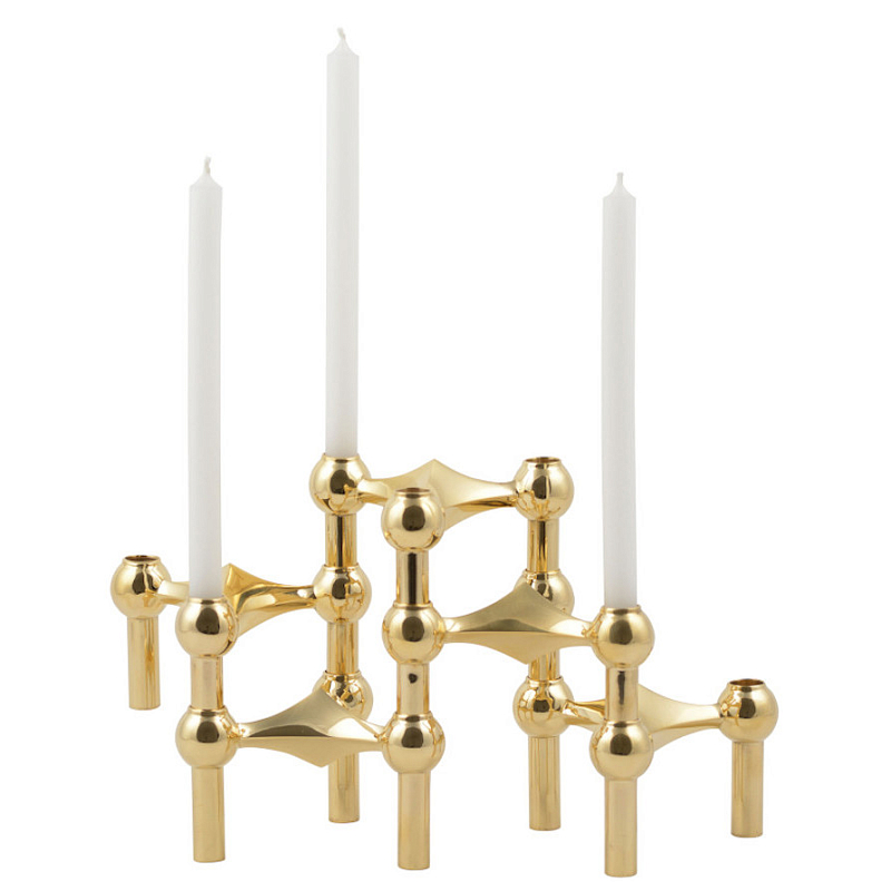 Подсвечник STOFF NAGEL CANDLE HOLDER Глянцевое золото Черный Хром в Нижнем Новгороде | Loft Concept 