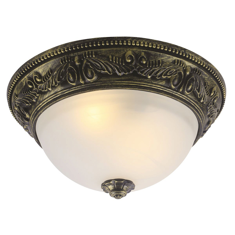 Потолочный светильник Flush Mount Ceiling Light bronze milky glass Античная Бронза Молочный в Нижнем Новгороде | Loft Concept 