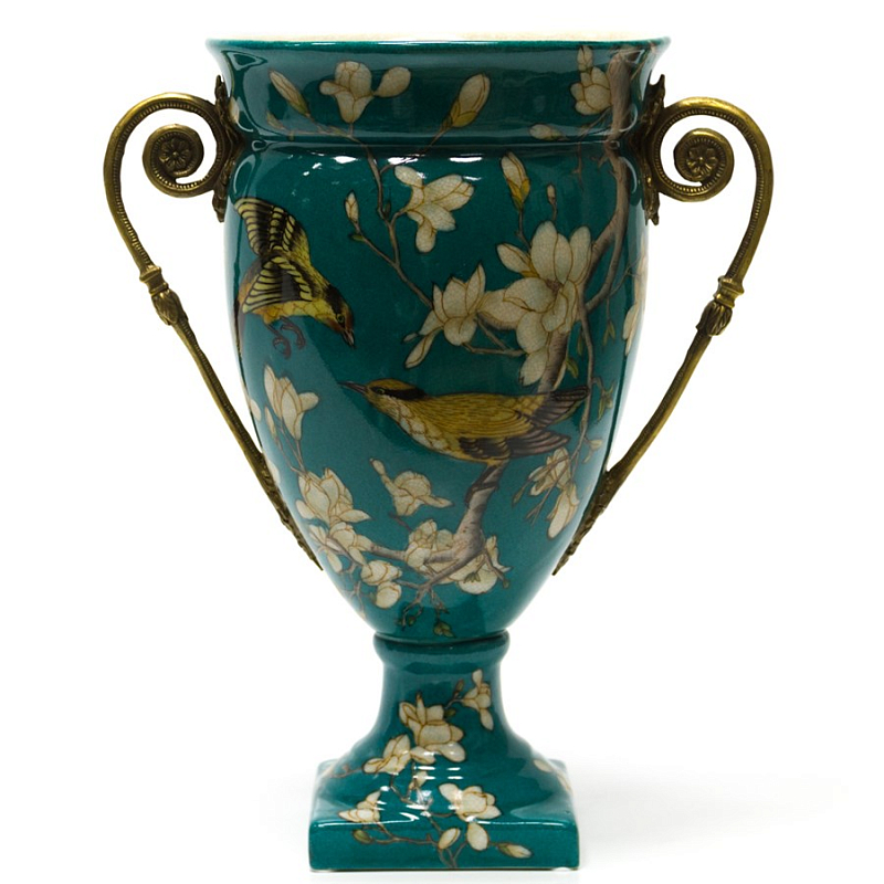 Фарфоровая ваза Porcelain Turquoise Cup Бирюзовый Бронза в Нижнем Новгороде | Loft Concept 