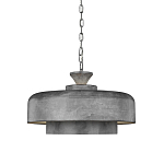 Подвесной светильник с массивным круглым стальным плафоном серого цвета в индустриальном стиле на цепи Feiss варинант исполнения - 1 | Loft Concept в Нижнем Новгороде