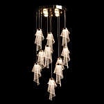 Люстра каскадная с 10-ю прозрачными плафонами Wave Line варинант исполнения - 3 | Loft Concept в Нижнем Новгороде