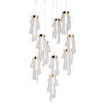 Люстра каскадная с 10-ю прозрачными плафонами Wave Line варинант исполнения - 1 | Loft Concept в Нижнем Новгороде
