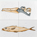 Плитка с узором Рыба Русалка варинант исполнения - 1 | Loft Concept в Нижнем Новгороде