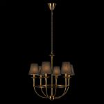 Люстра на металлическом основании бронзового цвета с 6-ю черными конусовидными абажурами Dignity варинант исполнения - 3 | Loft Concept в Нижнем Новгороде