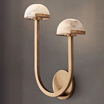 Бра с 2-мя мраморными плафонами на латунном корпусе Light Warm Light варинант исполнения - 4 | Loft Concept в Нижнем Новгороде