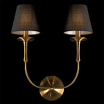 Бра с металлическим основанием бронзового цвета и 2-мя черными конусовидными абажурами Dignity варинант исполнения - 4 | Loft Concept в Нижнем Новгороде