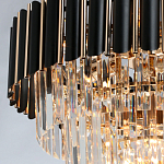 Люстра из черного металла с многоярусными подвесками из прозрачного хрусталя на золотой цепи Empire Black Chandelier Crystal варинант исполнения - 6 | Loft Concept в Нижнем Новгороде