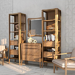 Витрина правая из массива дуба с 5-ю полками и 2-мя ящиками Tasteful Furniture варинант исполнения - 3 | Loft Concept в Нижнем Новгороде