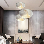 Подвесной светильник с белыми изящными декоративными лепестками Volumetric Petal Lamp варинант исполнения - 7 | Loft Concept в Нижнем Новгороде