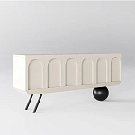 Дизайнерский комод с фактурным фасадом и чёрной ножкой в форме шара Samanta варинант исполнения - 1 | Loft Concept в Нижнем Новгороде