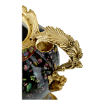 Ваза из фарфора черная с цветочной росписью и бронзовыми элементами Spring Garden варинант исполнения - 2 | Loft Concept в Нижнем Новгороде