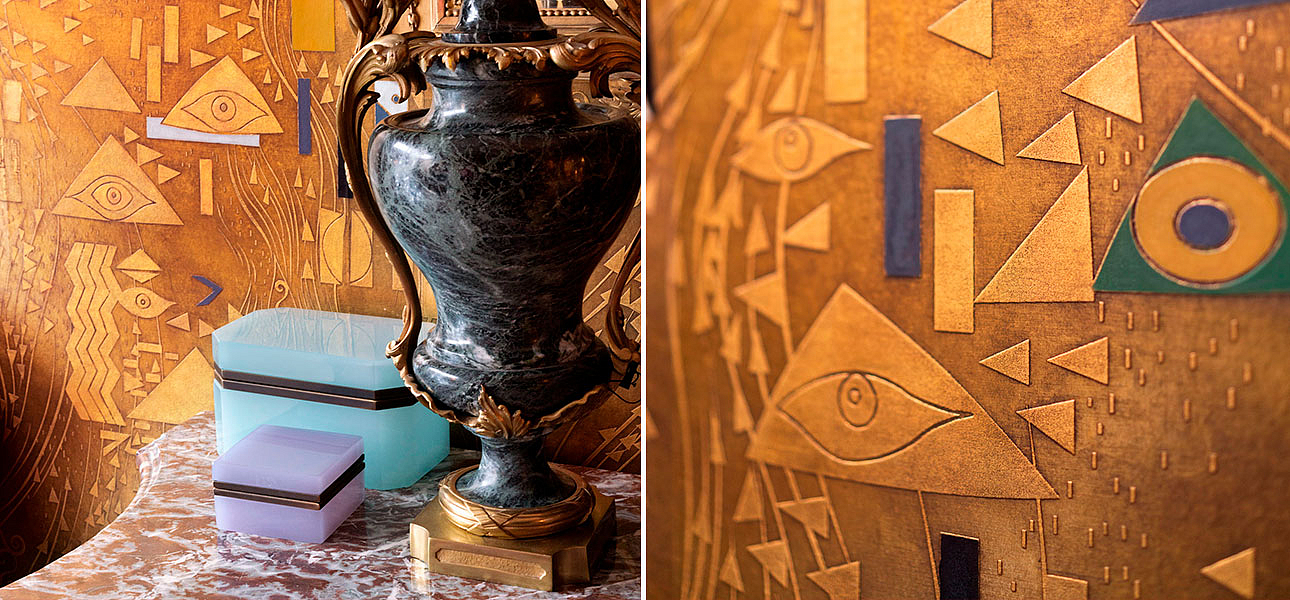 Обои ручная роспись Klimt Polished Gold bas relief gilded paper Обои ручная роспись Klimt Polished Gold bas relief gilded paper - Loft-Concept в Нижнем Новгороде