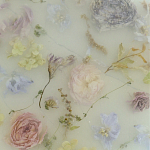 Круглый поднос из эпоксидной смолы с цветами белый Epoxy Resin Flowers Tray White варинант исполнения - 2 | Loft Concept в Нижнем Новгороде