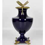 Ваза темно-синего цвета из фарфора с бронзовыми стрекозами Eden Garden porcelain and bronze варинант исполнения - 1 | Loft Concept в Нижнем Новгороде