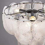 Люстра из белых стеклянных дисков на серебрянном каркасе White Glowing Reflectors варинант исполнения - 5 | Loft Concept в Нижнем Новгороде