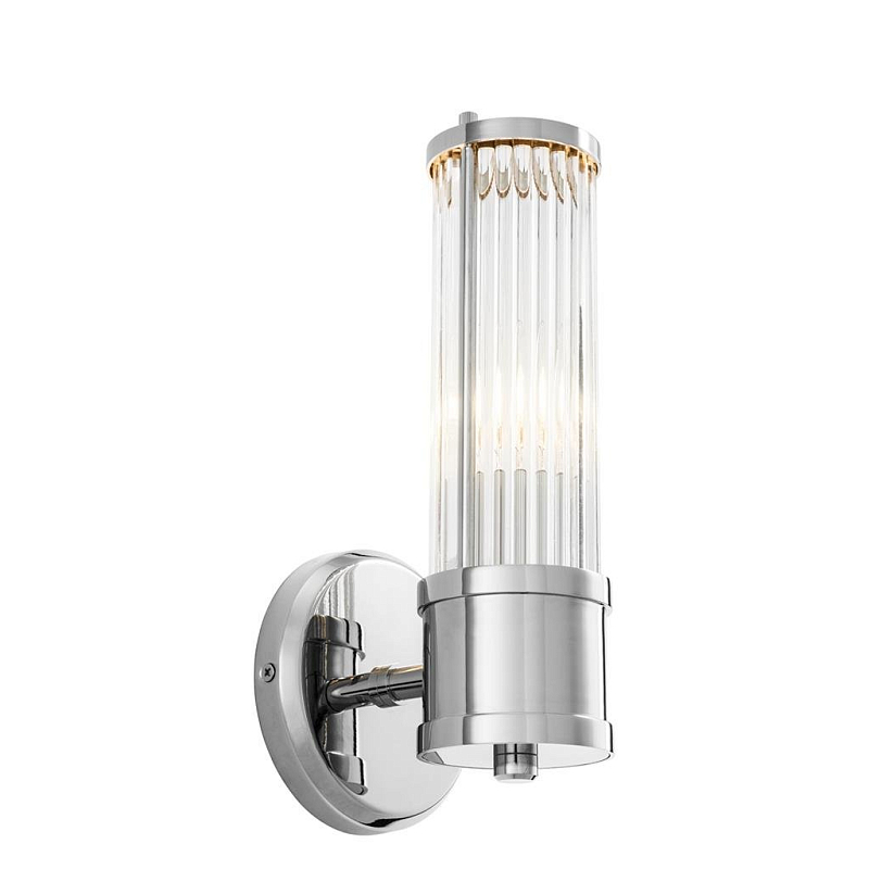 Бра Wall Lamp Claridges Single Nickel Никель Прозрачное Стекло в Нижнем Новгороде | Loft Concept 