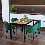 Стол обеденный раздвижной с прямоугольной столешницей на четырех черных ножках Blair варинант исполнения - 9 | Loft Concept в Нижнем Новгороде