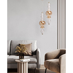 Подвесной светильник с вертикальной композицией из прозрачных и янтарных стеклянных шаров и ромбов Gabriel Scott Luna варинант исполнения - 11 | Loft Concept в Нижнем Новгороде