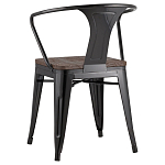 Черный глянцевый стул с сиденьем из натурального дерева TOLIX варинант исполнения - 5 | Loft Concept в Нижнем Новгороде