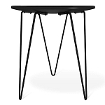 Стол журнальный c круглой столешницей из стекла серого цвета Gray and Gold Marble варинант исполнения - 4 | Loft Concept в Нижнем Новгороде