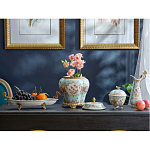 Блюдо овальное из голубого фарфора с ручками в виде бабочек и цветочным рисунком Blue Garden варинант исполнения - 4 | Loft Concept в Нижнем Новгороде