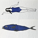 Плитка с узором Рыба пловчиха варинант исполнения - 1 | Loft Concept в Нижнем Новгороде