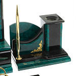 Настольный письменный набор из змеевика тёмно-зелёного цвета с декором в виде орла Successful Leader варинант исполнения - 5 | Loft Concept в Нижнем Новгороде