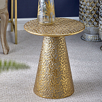 Журнальный столик с конусообразной основой и текстурной поверхностью золотого цвет Ethnic Metal варинант исполнения - 3 | Loft Concept в Нижнем Новгороде