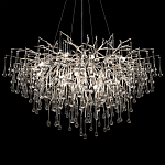 Люстра подвесная с прозрачными стеклянными подвесками в форме капель Диаметр 100 см Droplet Chandelier варинант исполнения - 19 | Loft Concept в Нижнем Новгороде