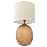 Настольная лампа с тканевым бежевым абажуром на овальном основании Beige Lampshade on Oval Base варинант исполнения - 2 | Loft Concept в Нижнем Новгороде