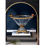 Чаша из прозрачного стекла с бронзовым рельефным ободком Eden Garden варинант исполнения - 2 | Loft Concept в Нижнем Новгороде