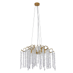 Люстра подвесная с изогнутыми золотистыми элементами и хрустальными подвесками FAIRYTREE Light варинант исполнения - 1 | Loft Concept в Нижнем Новгороде