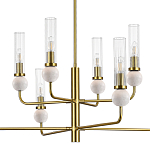 Люстра с 8-ю плафонами в форме стеклянных трубок и мраморных декоративных элементов Montreal варинант исполнения - 6 | Loft Concept в Нижнем Новгороде