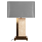 Настольная лампа с основанием из натурального камня c серым прямоугольным абажуром Lapis Tiburtinus варинант исполнения - 1 | Loft Concept в Нижнем Новгороде