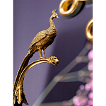 Чаша из прозрачного стекла на бронзовой подставке в виде павлина с рельефным хвостом Eden Garden варинант исполнения - 4 | Loft Concept в Нижнем Новгороде