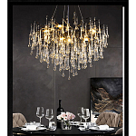 Люстра черная с прозрачными стеклянными подвесками в форме капель FAIRYTREE Light варинант исполнения - 4 | Loft Concept в Нижнем Новгороде