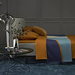 Плед из хлопка синего цвета с абстрактным принтом Elysian Flow Ocean варинант исполнения - 6 | Loft Concept в Нижнем Новгороде