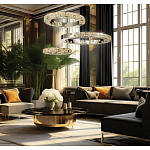 Люстра из 3-х колец с мозаичным хрустальным оформлением Sparks of Crystal варинант исполнения - 2 | Loft Concept в Нижнем Новгороде