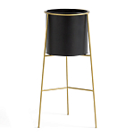 Кашпо из металла и латуни Elegance Elevated Planters черное варинант исполнения - 1 | Loft Concept в Нижнем Новгороде