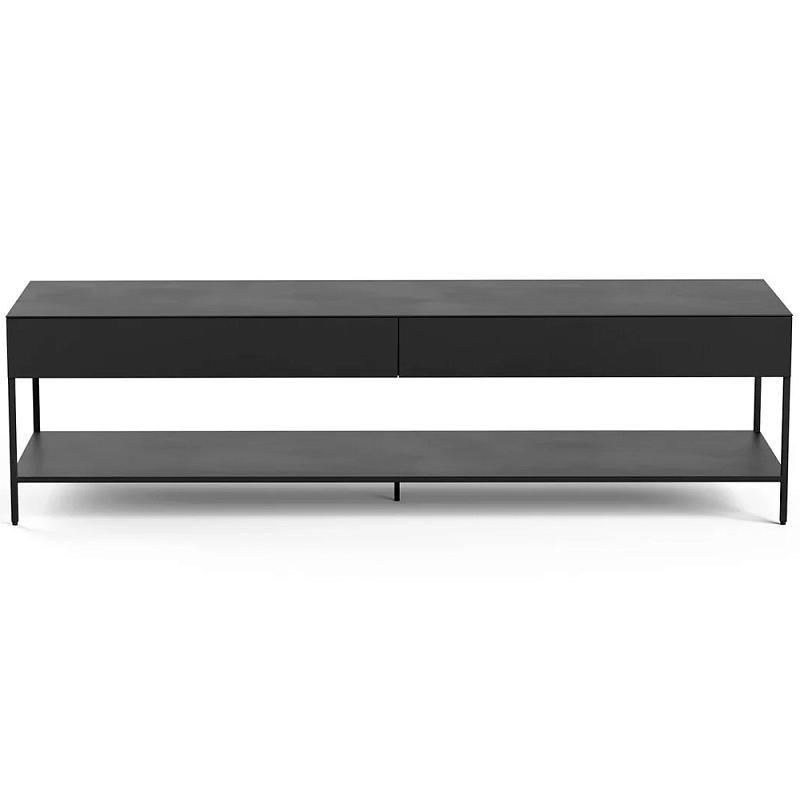 ТВ-тумба из металла с 2-мя ящиками Kelsey Metal TV Stand Черный в Нижнем Новгороде | Loft Concept 