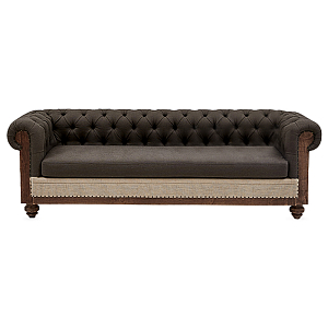 Диван Deconstructed Chesterfield Sofa triple Linen Brown
