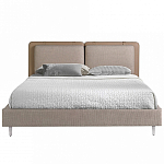 Кровать двуспальная серая с изголовьем из экокожи и ткани Modern Look варинант исполнения - 3 | Loft Concept в Нижнем Новгороде