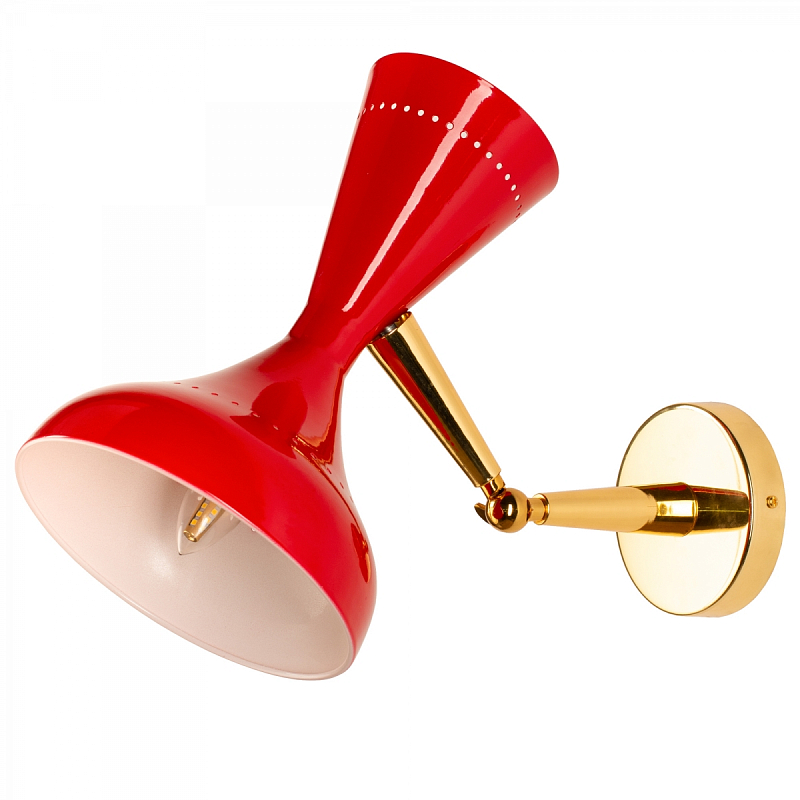 Бра Pair of Italian Bright Red Cones Wall Sconces Красный Латунь в Нижнем Новгороде | Loft Concept 