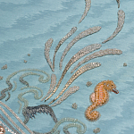 Обои с вышивкой ручной работы Amami Waves Moonbeam colourway on silk moire варинант исполнения - 3 | Loft Concept в Нижнем Новгороде