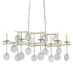 Люстра линейная с круглыми прозрачными подвесками  Horizontal Rectangular Chandelier варинант исполнения - 2 | Loft Concept в Нижнем Новгороде