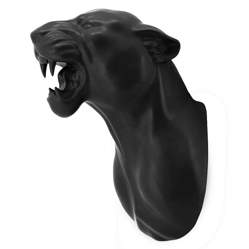 Аксессуар на стену Пантера матовая Abhika LEOPARD HEAD HANGING Черный матовый в Нижнем Новгороде | Loft Concept 