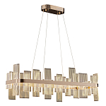 Люстра подвесная прямоугольная с рифлёными прозрачными элементами и золотым основанием Aurea Vista варинант исполнения - 1 | Loft Concept в Нижнем Новгороде