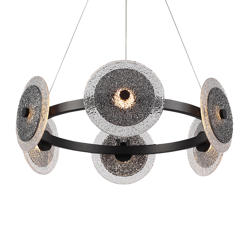 Люстра с плафонами из фактурного двойного стекла Heterochromia Дымчатый (Smoke) Черный в Нижнем Новгороде | Loft Concept 